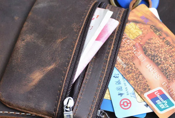 Genuine Leather Mens Wallet Cool billfold Card Coin Holder Wallet Purse for Mens