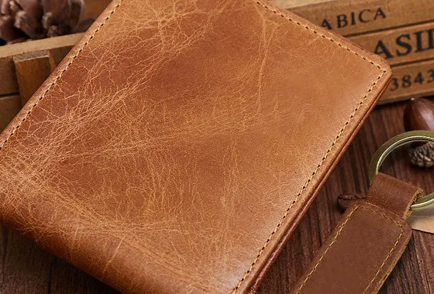 Genuine Leather Mens Wallet Cool billfold Slim Bifold Wallet Card Coin Holder Wallet Purse for Mens