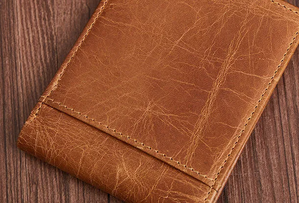 Genuine Leather Mens Wallet Cool billfold Slim Bifold Wallet Card Coin Holder Wallet Purse for Mens