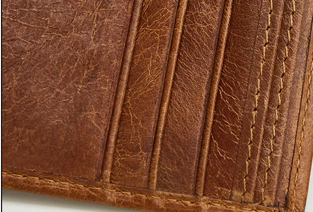 Genuine Leather Mens Wallet Cool billfold Slim Bifold Wallet Card Coin Holder Wallet Purse for Mens