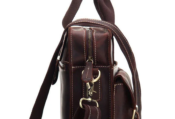Genuine Leather Messenger Bag Briefcase Bag Cross Body Cool Chest Bag Travel Bag Hiking Bag For Men
