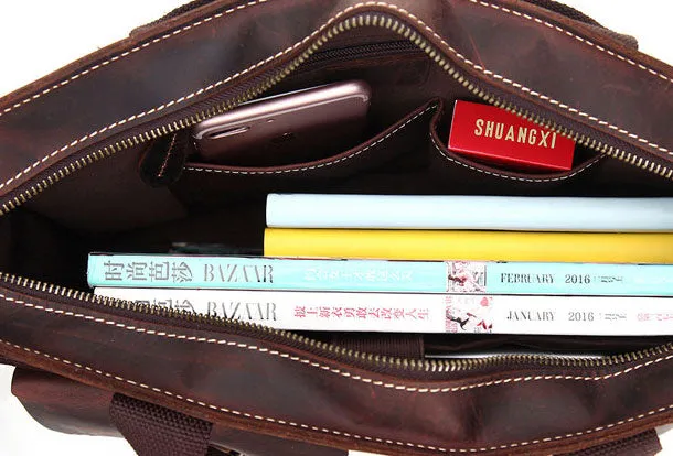 Genuine Leather Messenger Bag Briefcase Bag Cross Body Cool Chest Bag Travel Bag Hiking Bag For Men