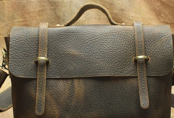 Genuine Leather Messenger Bag Briefcase Bag Cross Body Cool Chest Bag Travel Bag Hiking Bag For Men