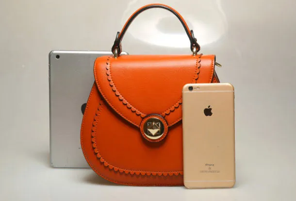 Genuine Leather round crossbodybag handbag shoulder bag for women leather bag