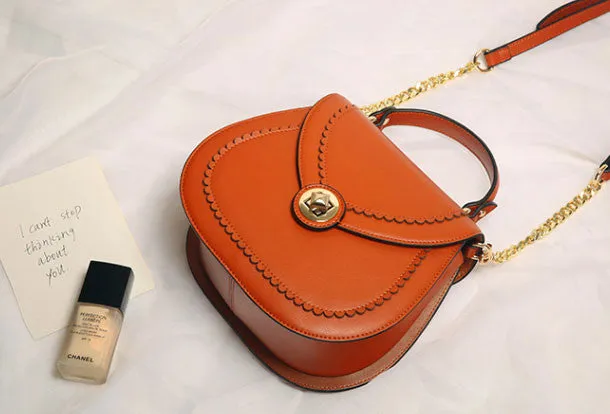 Genuine Leather round crossbodybag handbag shoulder bag for women leather bag