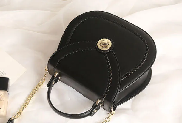 Genuine Leather round crossbodybag handbag shoulder bag for women leather bag