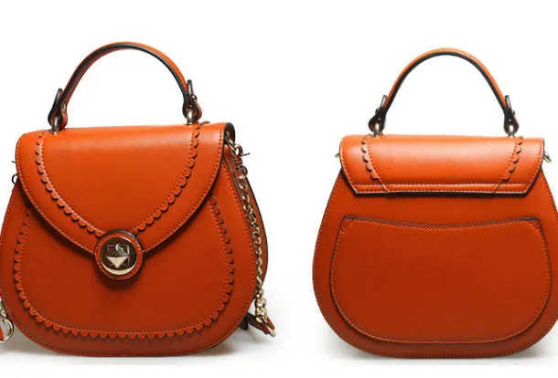 Genuine Leather round crossbodybag handbag shoulder bag for women leather bag