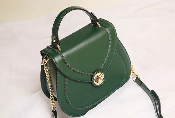 Genuine Leather round crossbodybag handbag shoulder bag for women leather bag