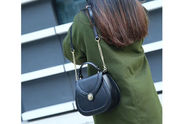 Genuine Leather round crossbodybag handbag shoulder bag for women leather bag