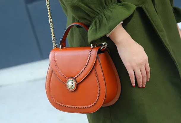Genuine Leather round crossbodybag handbag shoulder bag for women leather bag