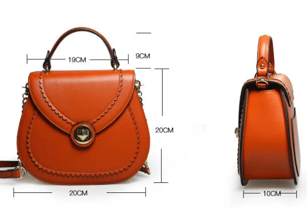 Genuine Leather round crossbodybag handbag shoulder bag for women leather bag