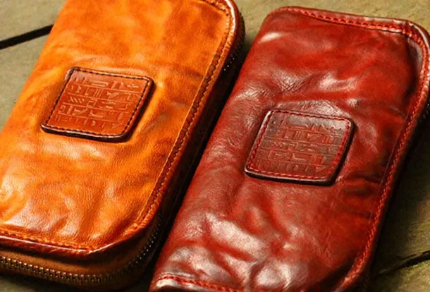 Genuine Leather Wallet Bifold Handmade Zip Long Wallet Purse Clutch For Mens