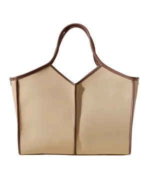 Geometric Tote Bag In Fine Calf Leather