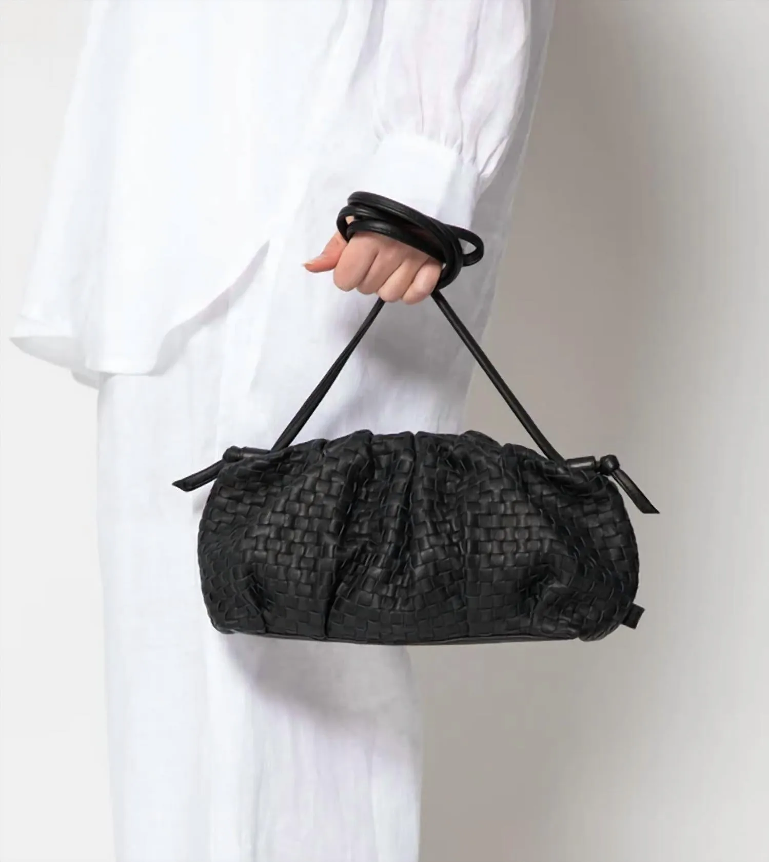 Gigi Woven Crossbody Bag In Black