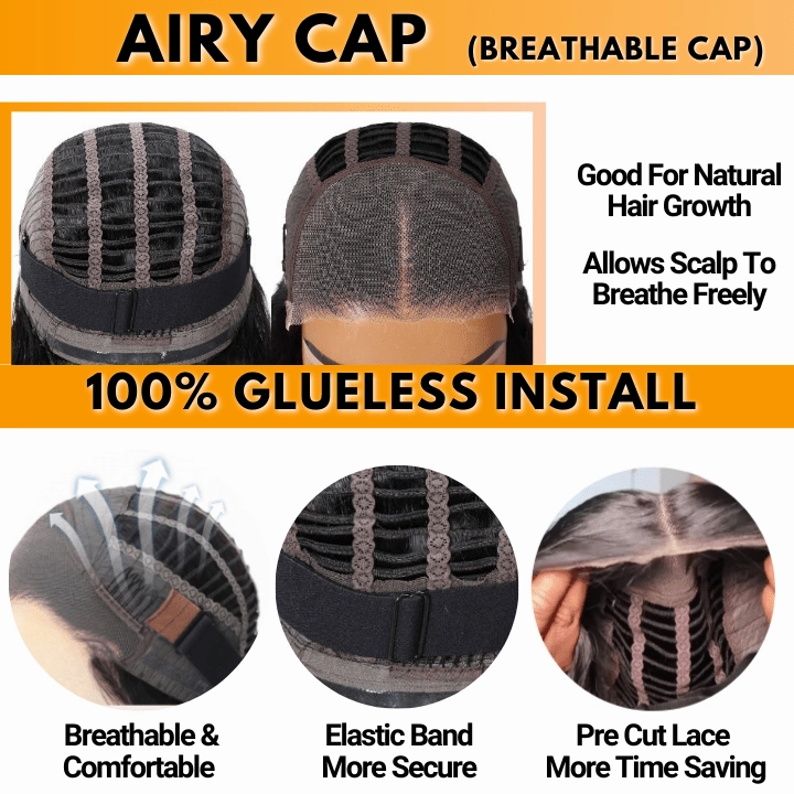 Glueless 13x4/6x4.5 Kinky Curly Pre Cut HD Transaparent Lace 100% Virgin Human Hair Wigs With Breathable Wear & Go Pre Plucked Hairline Cap Air Wig-Geeta Hair