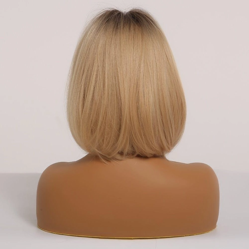 Golden Blonde Wig with Bangs