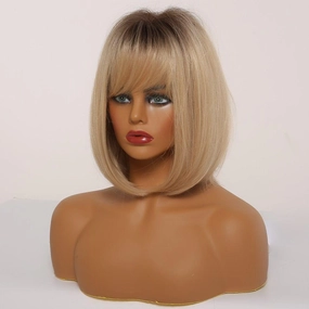 Golden Blonde Wig with Bangs