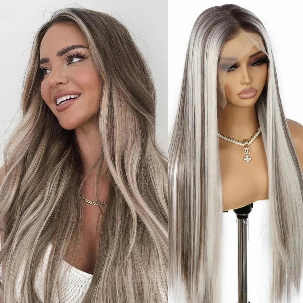 Gray Brown Wig