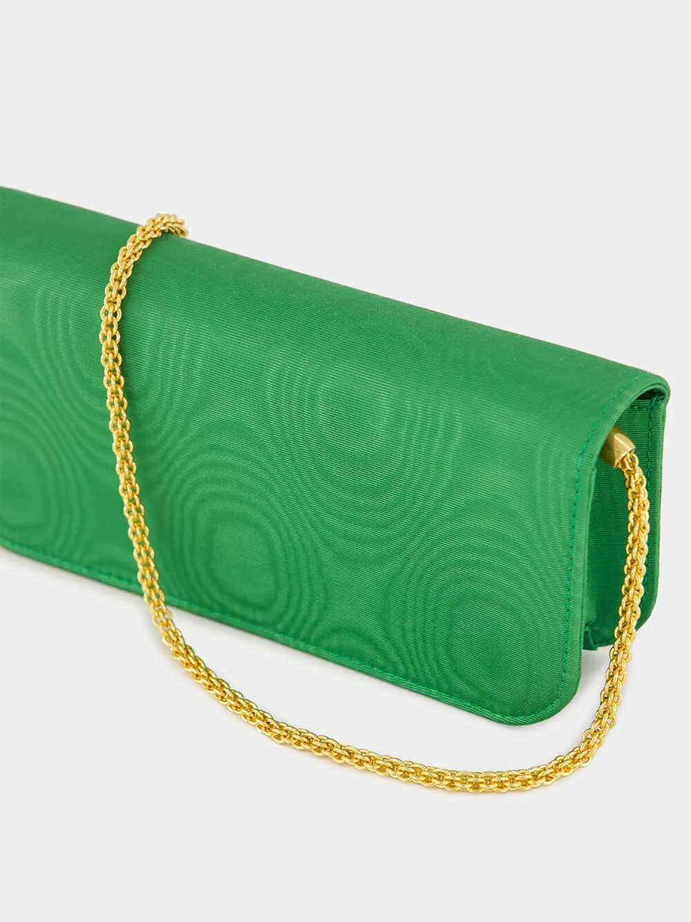Green Loco Moir Clutch with Jewel Logo