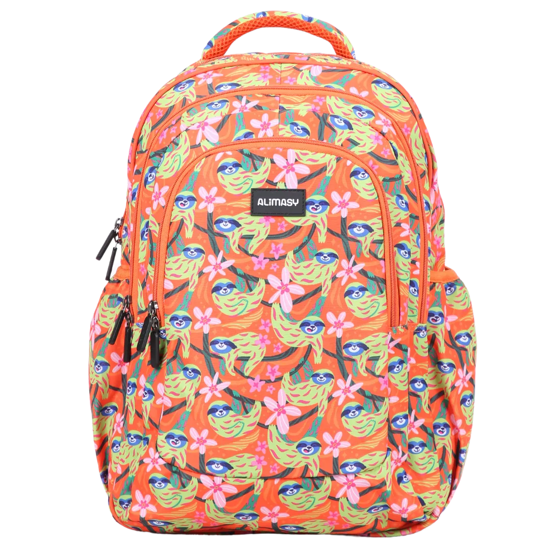 Green Sloths Large School Backpack