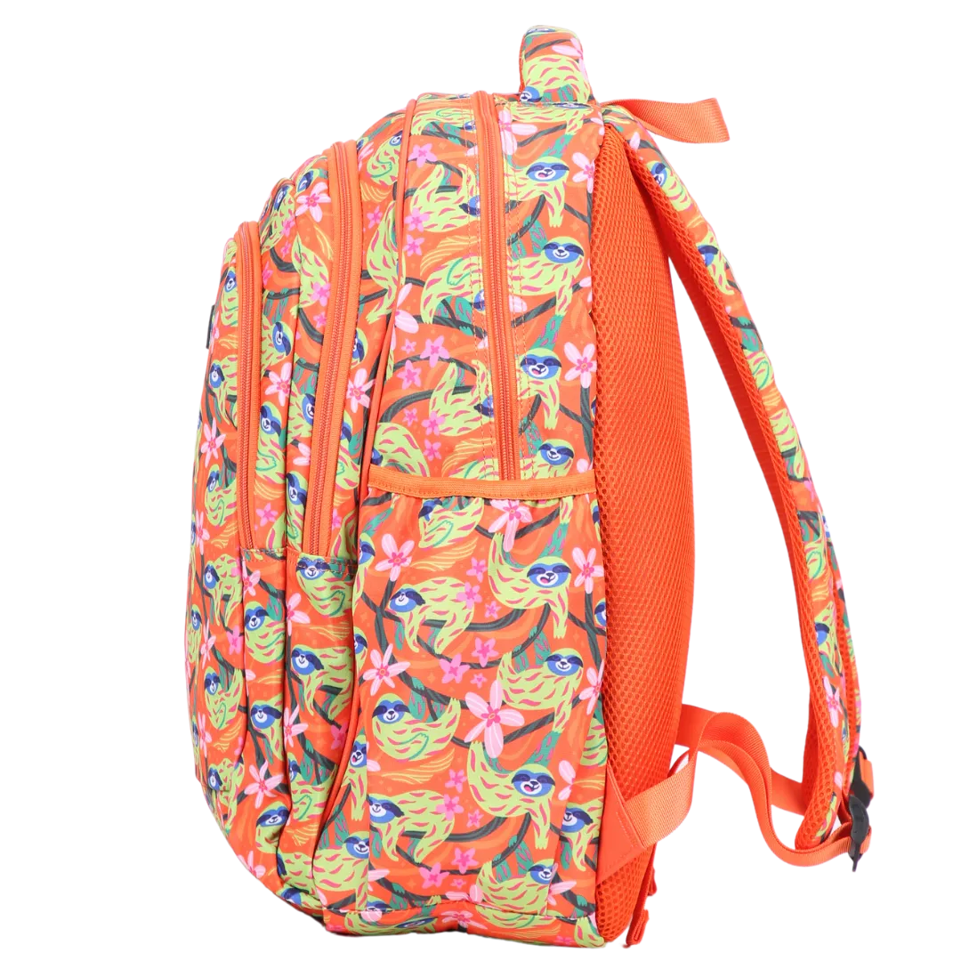 Green Sloths Large School Backpack