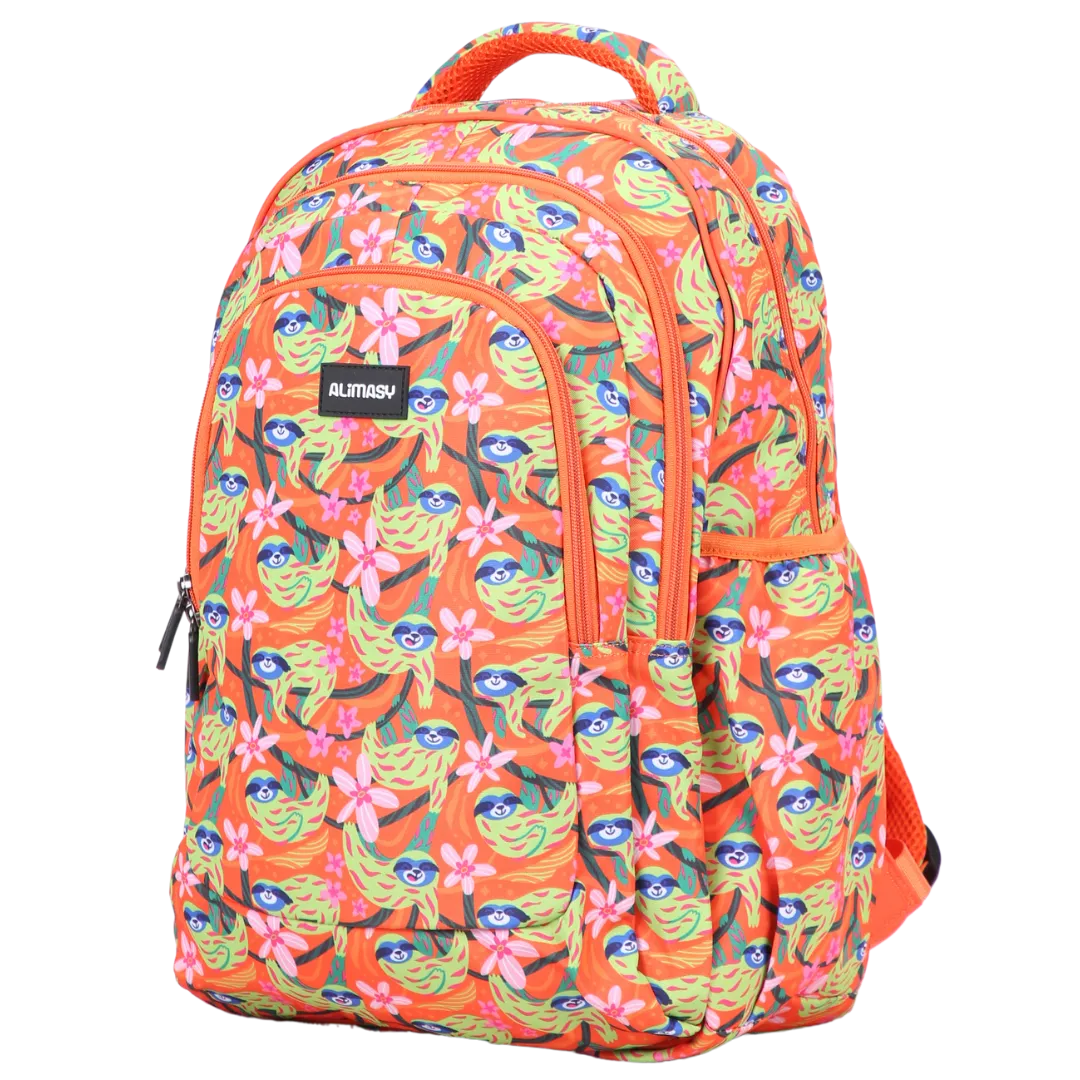 Green Sloths Large School Backpack
