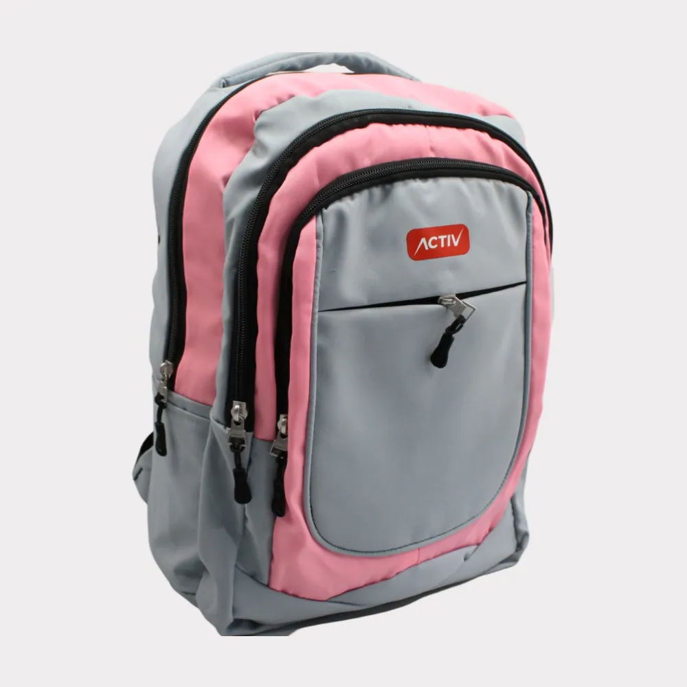 Grey/Pink Laptop Backpack