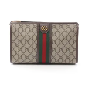 Gucci  Gg Supreme Leather Clutch Bag Pouch (Pre-Owned)