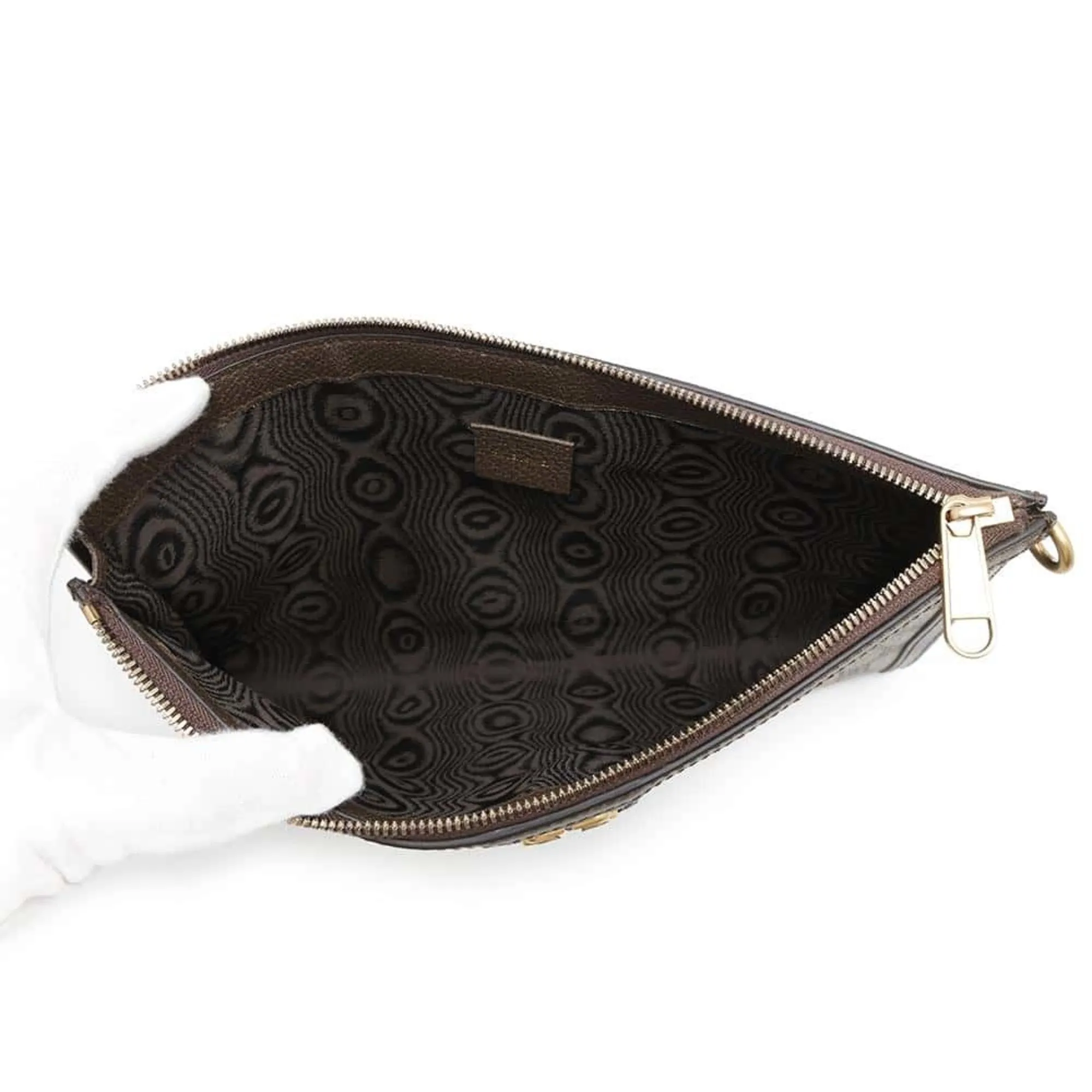 Gucci  Gg Supreme Leather Clutch Bag (Pre-Owned)