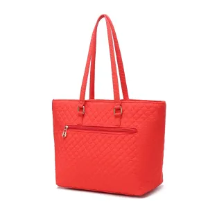 Hallie Solid Quilted Cotton Womens Tote Bag by Mia K.