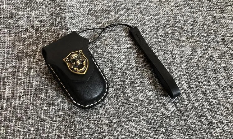 Handmade Black Leather Mens BUICK Lacrosse Car Key Case Beige Regal Car Key Holder with Belt Loop/Belt Clip