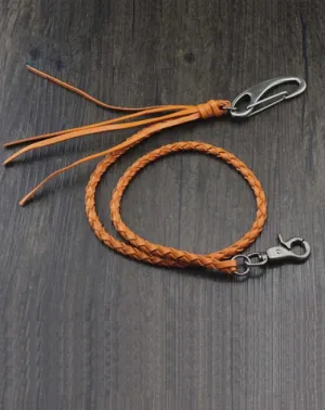 Handmade Braided Leather Punk Rock Cool Wallets Chain Biker Trucker Wallets Chain Trucker Wallet Chain for Men