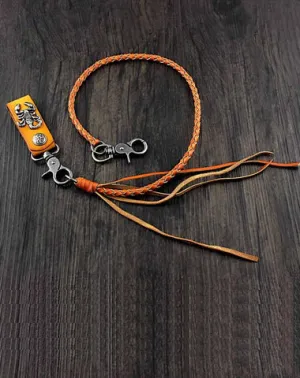 Handmade Braided Scorpion Leather Cool Punk Rock Wallet Chain Biker Trucker Wallet Chain Trucker Wallet Chain for Men