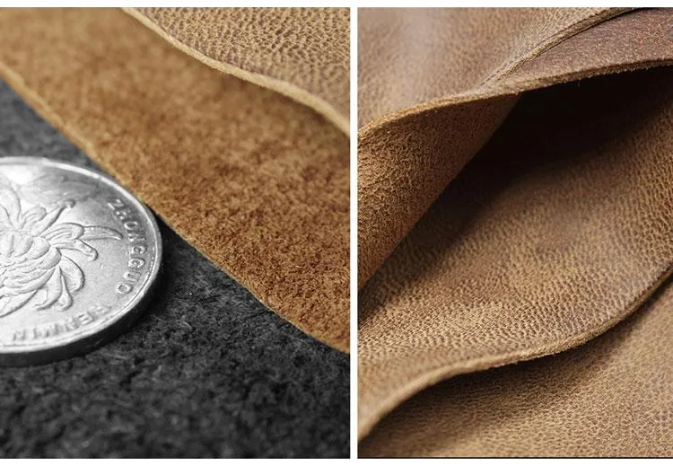 Handmade Brown Leather Mens Billfold Wallets Slim Brown Bifold Small Wallets for Men