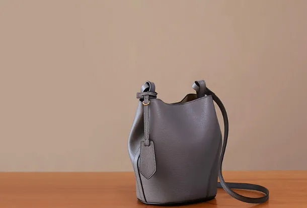 Handmade Genuine Leather Bucket Bag Purse Crossbody Bag Shoulder Bag Purse For Women