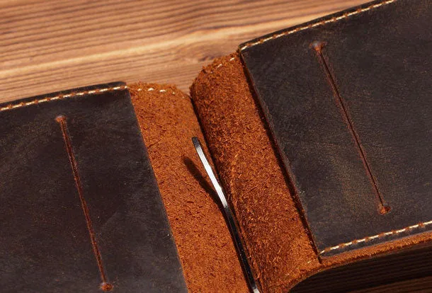 Handmade Genuine Leather Wallet billfold Leather Wallet Slim Bifold Wallet Bag For Mens