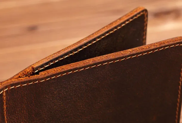 Handmade Genuine Leather Wallet billfold Leather Wallet Slim Bifold Wallet Bag For Mens