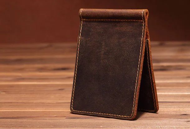Handmade Genuine Leather Wallet billfold Leather Wallet Slim Bifold Wallet Bag For Mens