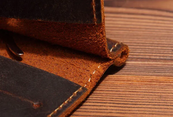 Handmade Genuine Leather Wallet billfold Leather Wallet Slim Bifold Wallet Bag For Mens