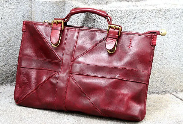 Handmade handbag briefcase purse leather crossbody bag purse shoulder bag for women