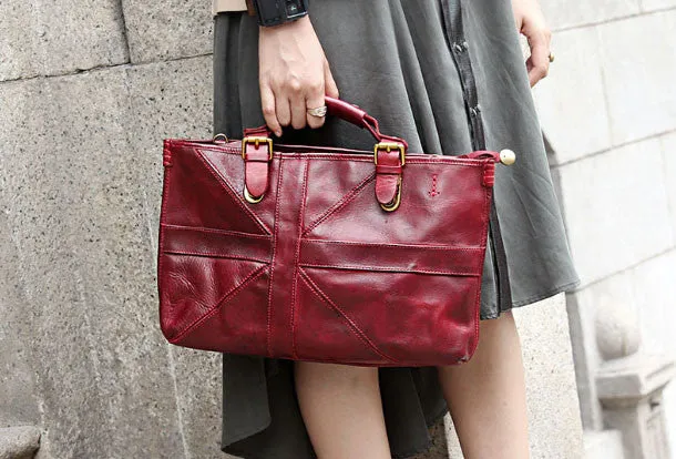 Handmade handbag briefcase purse leather crossbody bag purse shoulder bag for women