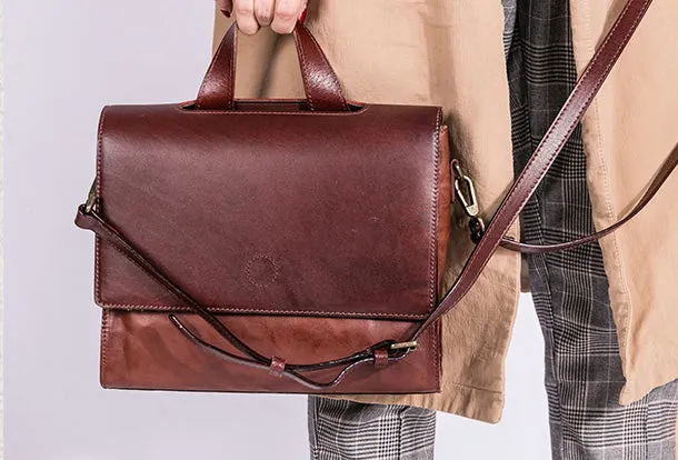 Handmade Handbag Briefcase Purse Leather Crossbody Bag Purse Shoulder Bag for Women