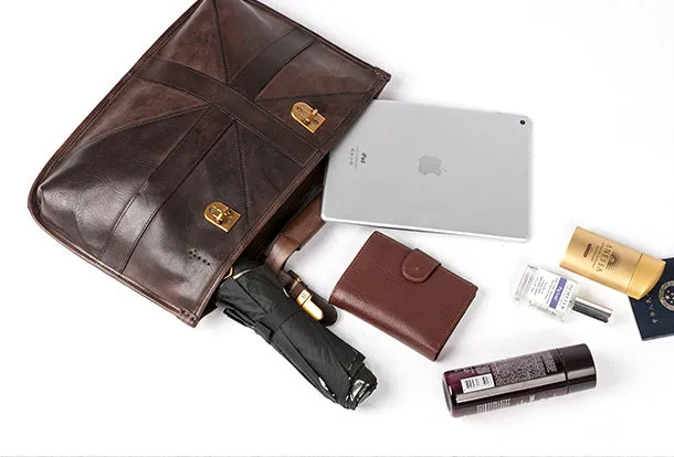 Handmade Handbag Briefcase Purse Leather Crossbody Bag Purse Shoulder Bag for Women