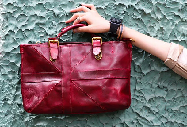 Handmade handbag briefcase purse leather crossbody bag purse shoulder bag for women