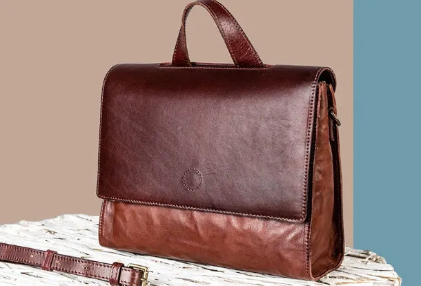 Handmade Handbag Briefcase Purse Leather Crossbody Bag Purse Shoulder Bag for Women