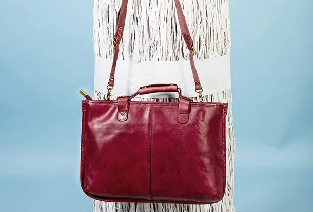 Handmade Handbag Briefcase Purse Leather Crossbody Bag Purse Shoulder Bag for Women