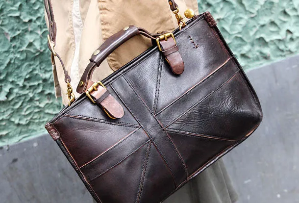 Handmade handbag briefcase purse leather crossbody bag purse shoulder bag for women