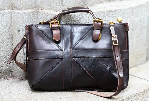 Handmade handbag briefcase purse leather crossbody bag purse shoulder bag for women