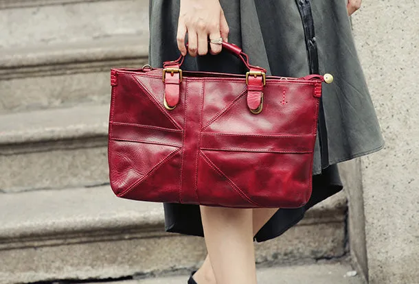 Handmade Handbag Briefcase Purse Leather Crossbody Bag Purse Shoulder Bag for Women