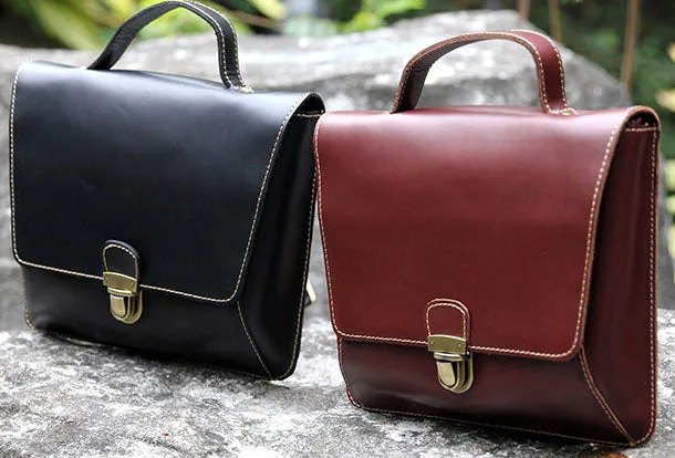Handmade handbag briefcase satchel purse leather crossbody bag shoulder bag women